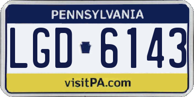 PA license plate LGD6143