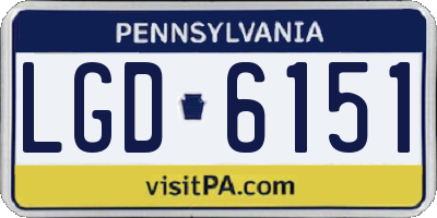 PA license plate LGD6151