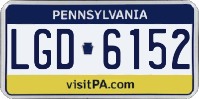 PA license plate LGD6152
