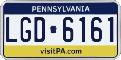 PA license plate LGD6161