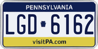 PA license plate LGD6162