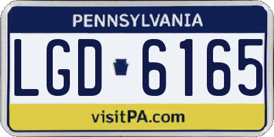 PA license plate LGD6165