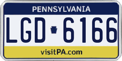 PA license plate LGD6166