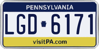 PA license plate LGD6171
