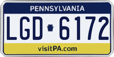 PA license plate LGD6172