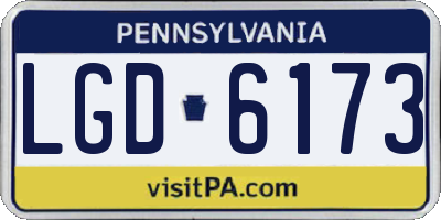 PA license plate LGD6173