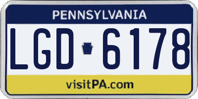 PA license plate LGD6178