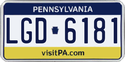 PA license plate LGD6181