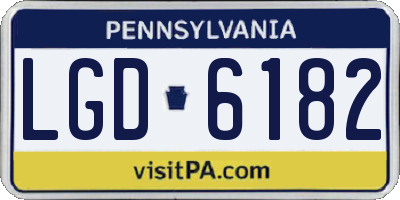 PA license plate LGD6182