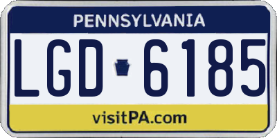 PA license plate LGD6185