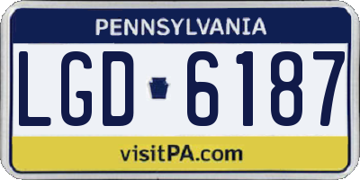 PA license plate LGD6187