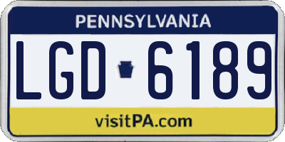 PA license plate LGD6189