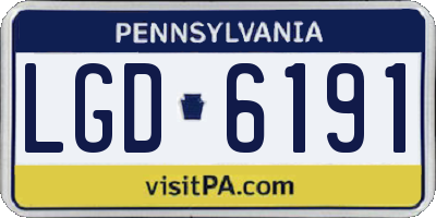 PA license plate LGD6191
