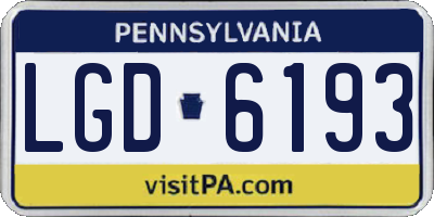 PA license plate LGD6193