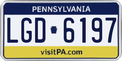 PA license plate LGD6197