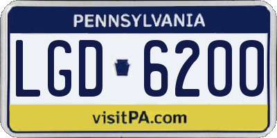PA license plate LGD6200