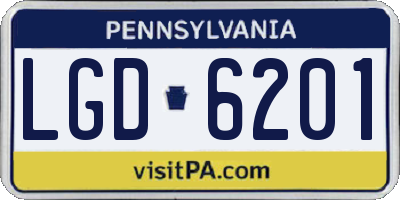 PA license plate LGD6201