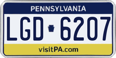PA license plate LGD6207