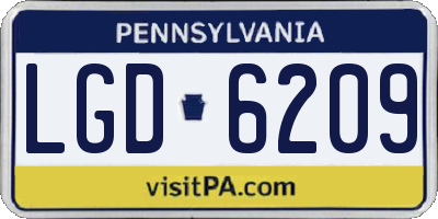 PA license plate LGD6209