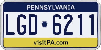 PA license plate LGD6211