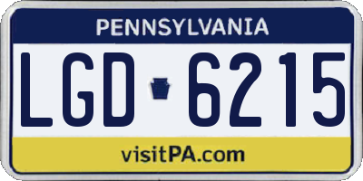 PA license plate LGD6215
