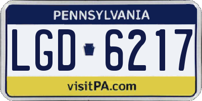 PA license plate LGD6217