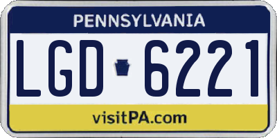 PA license plate LGD6221