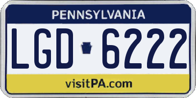 PA license plate LGD6222