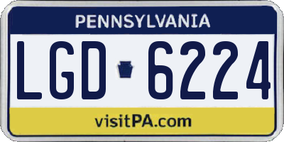 PA license plate LGD6224