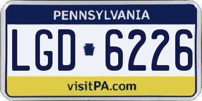 PA license plate LGD6226