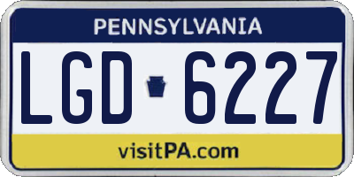 PA license plate LGD6227