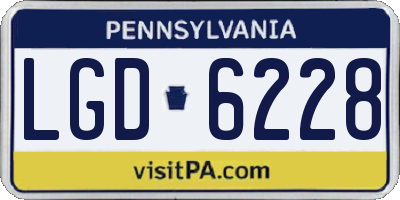 PA license plate LGD6228