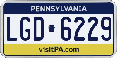 PA license plate LGD6229