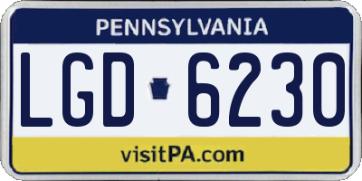 PA license plate LGD6230