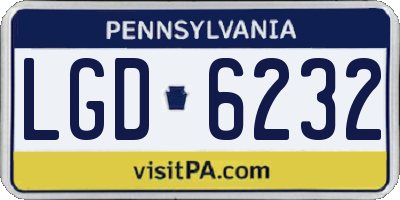 PA license plate LGD6232