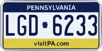 PA license plate LGD6233