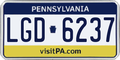 PA license plate LGD6237