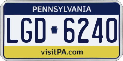PA license plate LGD6240