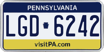 PA license plate LGD6242