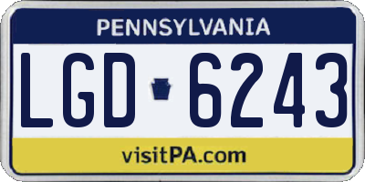 PA license plate LGD6243