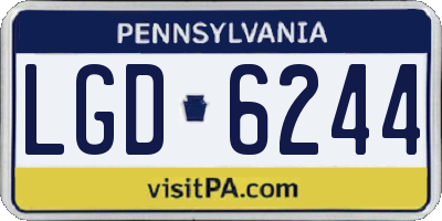 PA license plate LGD6244