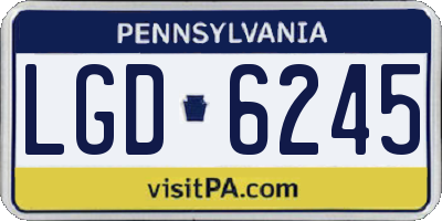 PA license plate LGD6245