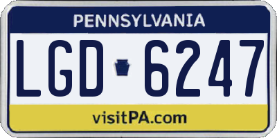 PA license plate LGD6247