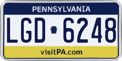 PA license plate LGD6248