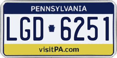 PA license plate LGD6251