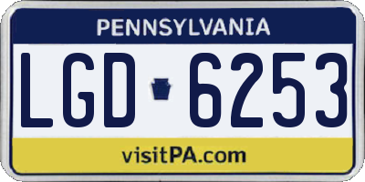 PA license plate LGD6253