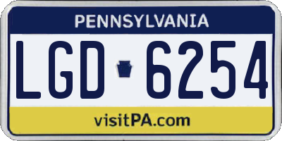 PA license plate LGD6254