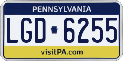 PA license plate LGD6255