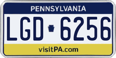PA license plate LGD6256