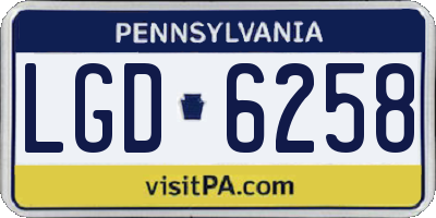 PA license plate LGD6258
